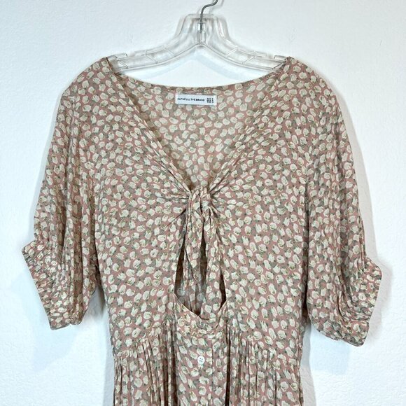 Faithful The Brand Floral Mini Dress Pink Cutout Small - Picture 7 of 12